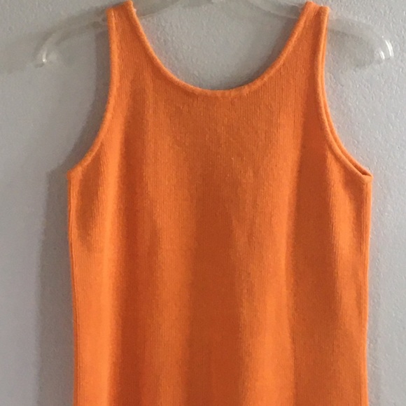 EUC Vintage 80’s Tangerine Orange Knit Designer Cropped Tank Top in Size Small - Picture 6 of 11